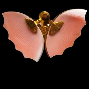 Vtg Sea Shell Butterfly Brooch